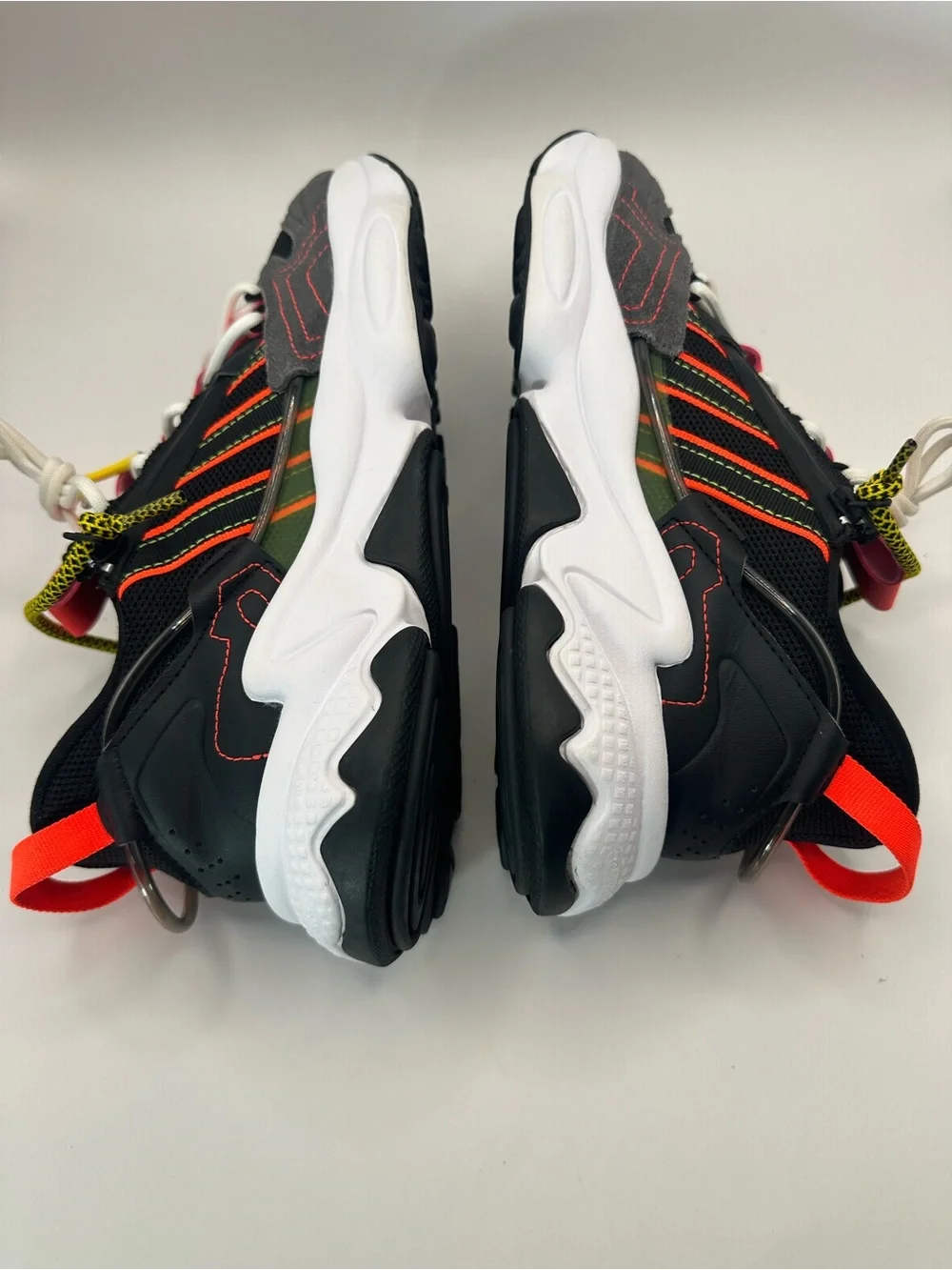 adidas Ozweego Black Gray Red Yellow Athletic Sneakers